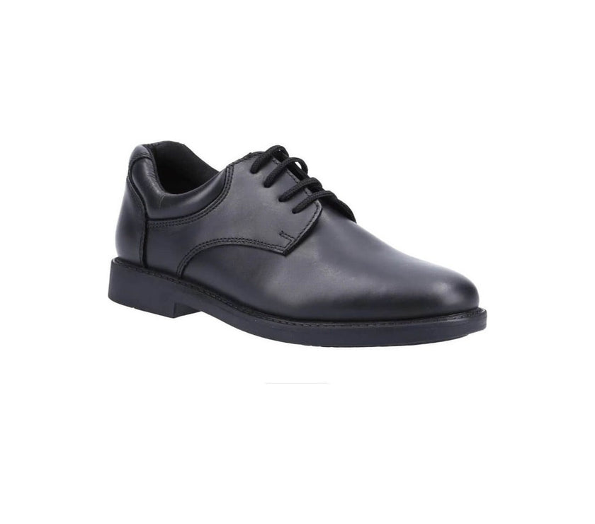 Hush Puppies Tim leather school shoe viewed from the side