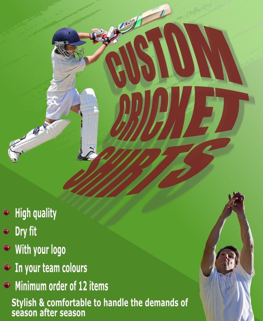 Customised Cricket Shirts with your club's logo - Clonboy Ltd