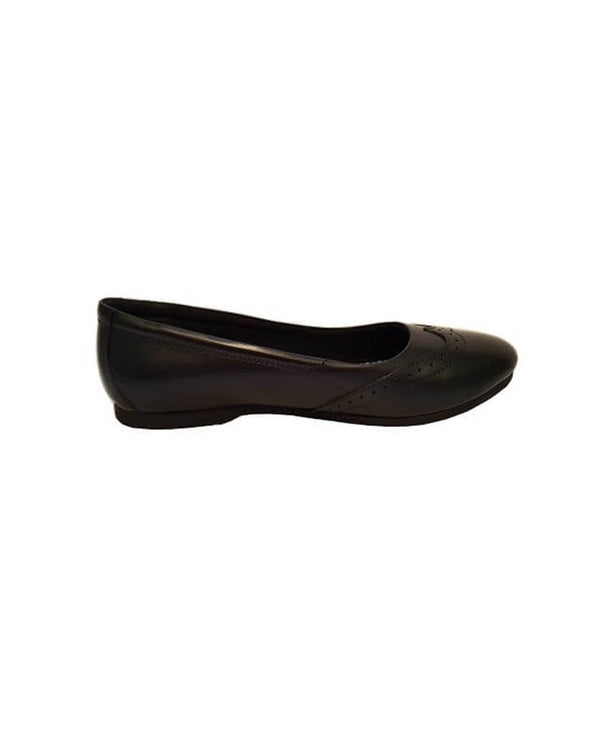 POD Leather Girls Slip-on School Shoes, view from the side - Clonboy Ltd